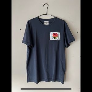 Kent & Curwen by David Beckham, crew neck T-shirt with flower embroidery patch